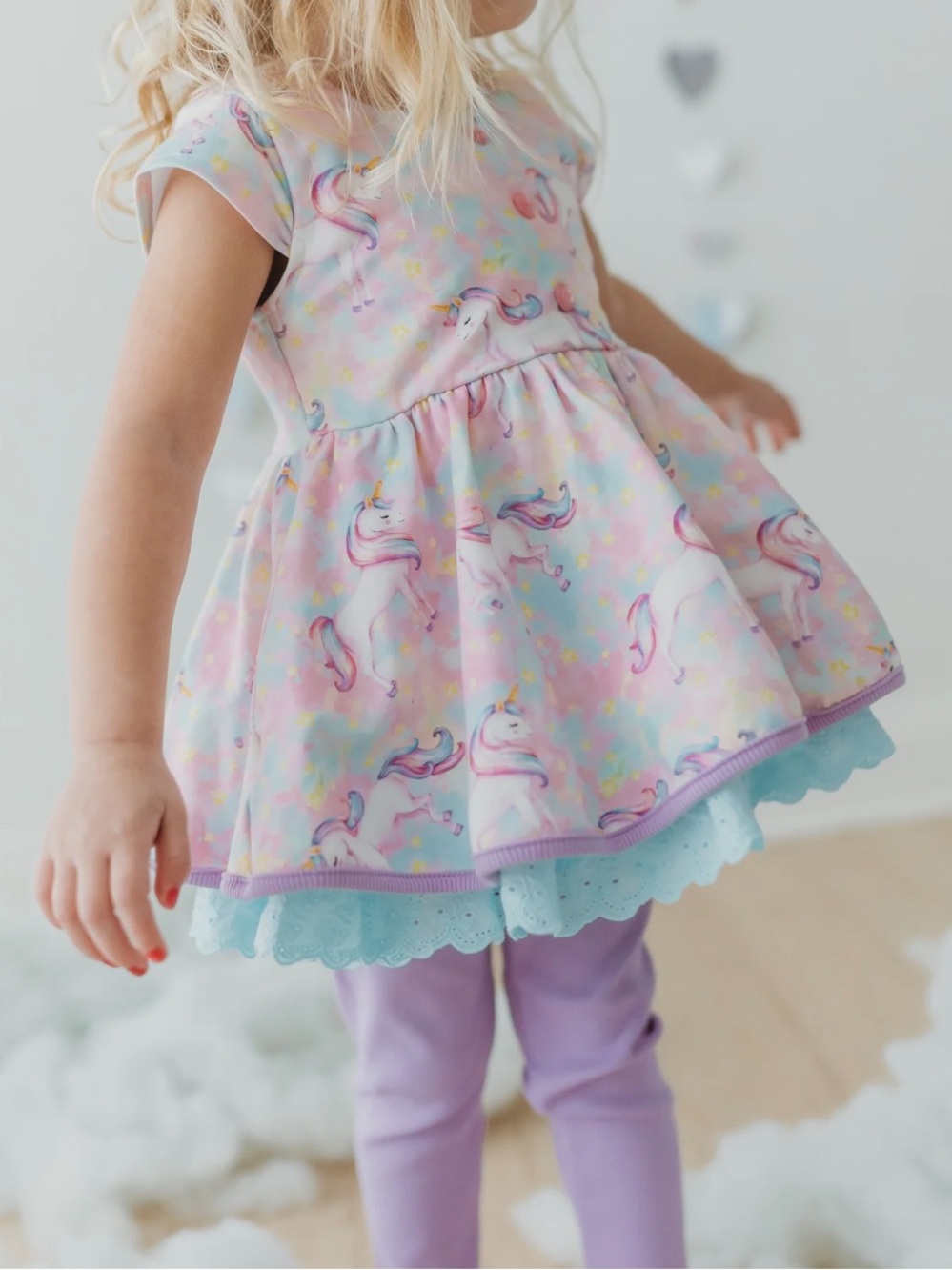 Love and Grow Clothing Co Unicorn Daydream Frill Tunic Matching Set 2T or 10
